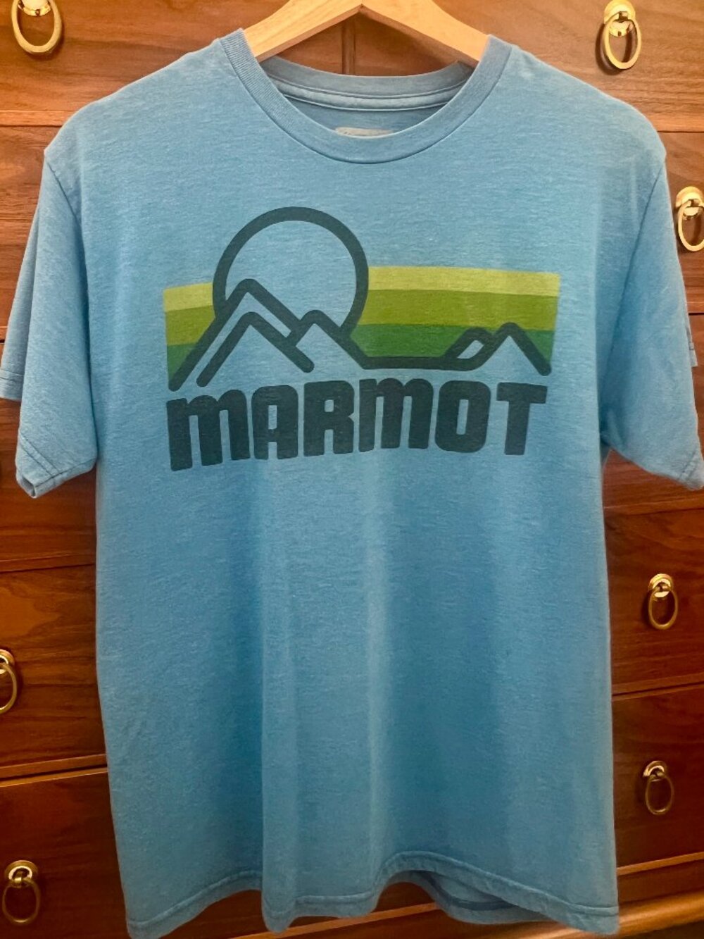 Marmot Men's short sleeve blue tee